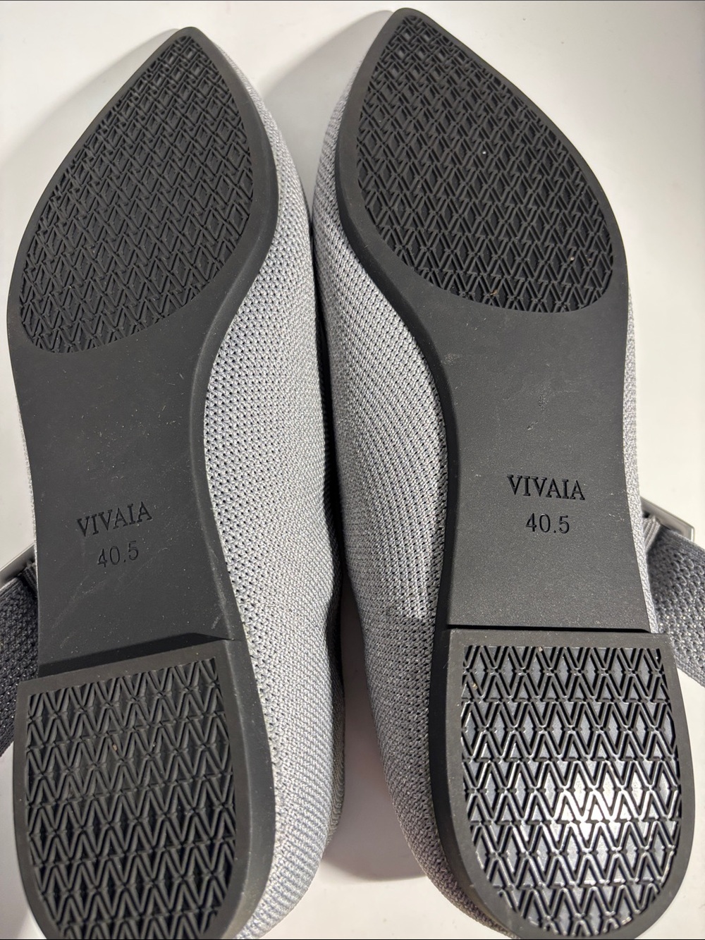 VIVAIA Maria Pointed Gray Mary Jane Flats with Decorative Buckle -9.5 (40.5) - Picture 6 of 9